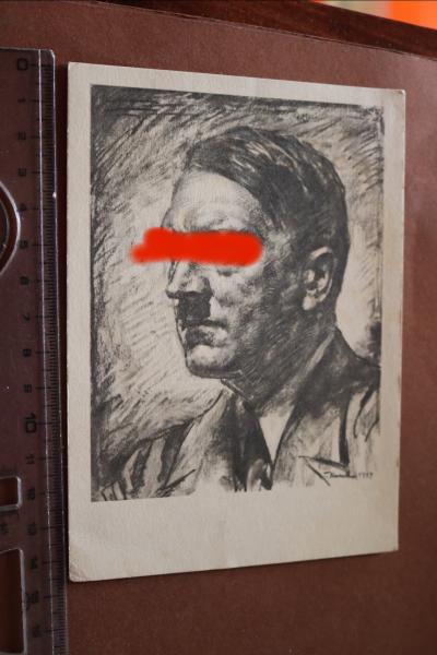alte  Postkarte  Unser Führer Adolf Hitler nach  Künstler Kursell 1942